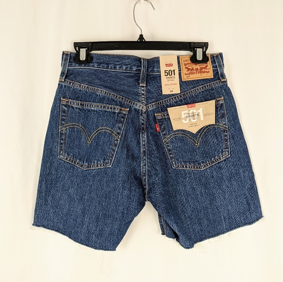 NEW Levi's 501 High Waist Mid Thigh Cut Off Shorts - Picture 7 of 8